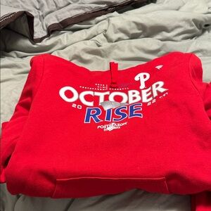 Phillies 2022 Red October Rise Red Hoodie with Graphic Print